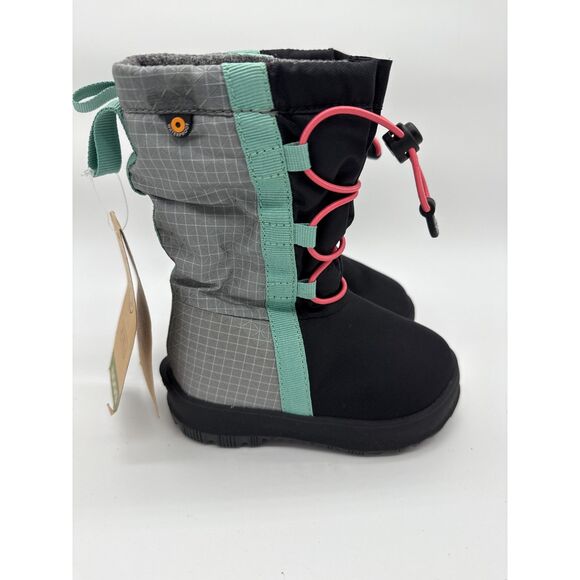 Bogs Snownights Waterproof Insulate Snow Boots Toddler 8 Black Green NWT - Picture 2 of 5